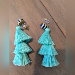 J Crew Turquoise Tassel Earrings